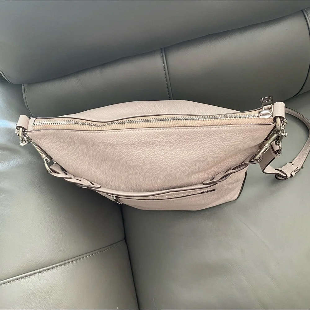 NWOT Coach Pebbled Leather Abby Duffle Grey Birch - Picture 6 of 16